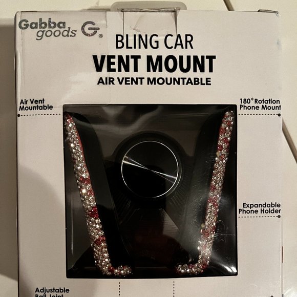 Bling Car Mount (Pink an dWhite Crystals / Car Vent Mount (new)‎ (home/x) - Picture 1 of 11